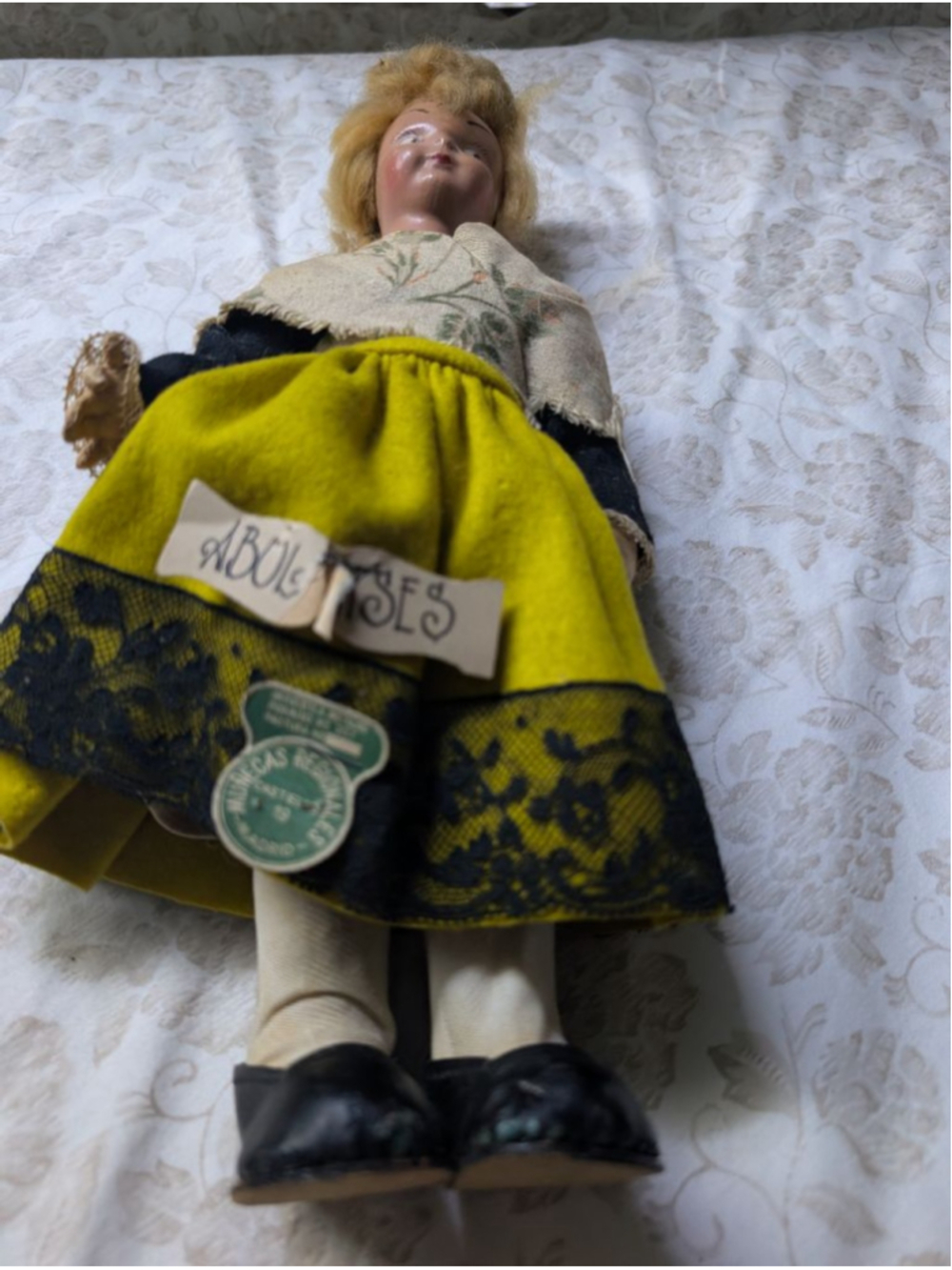 Vintage Composite Doll hand painted with tag